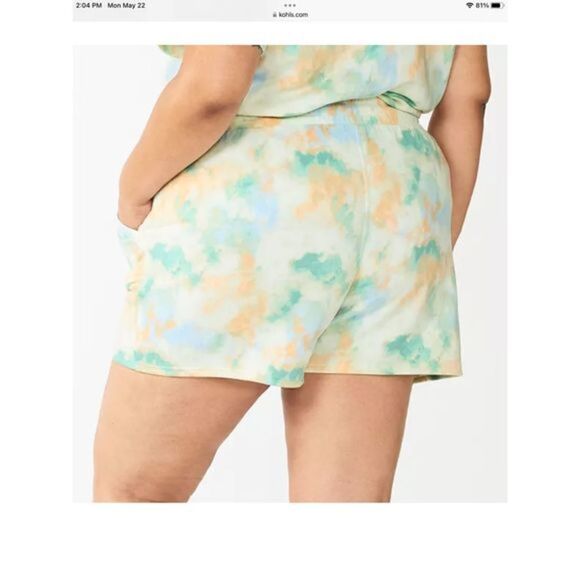 SONOMA fleece shorts woman’s‎ size 2X color called green blue cloud NWT … - Picture 15 of 15